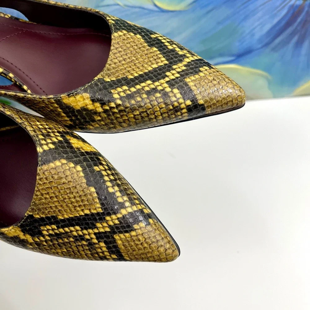 Franco Sarto Snakeskin Kate‎ Slingback Pump Size 6.5